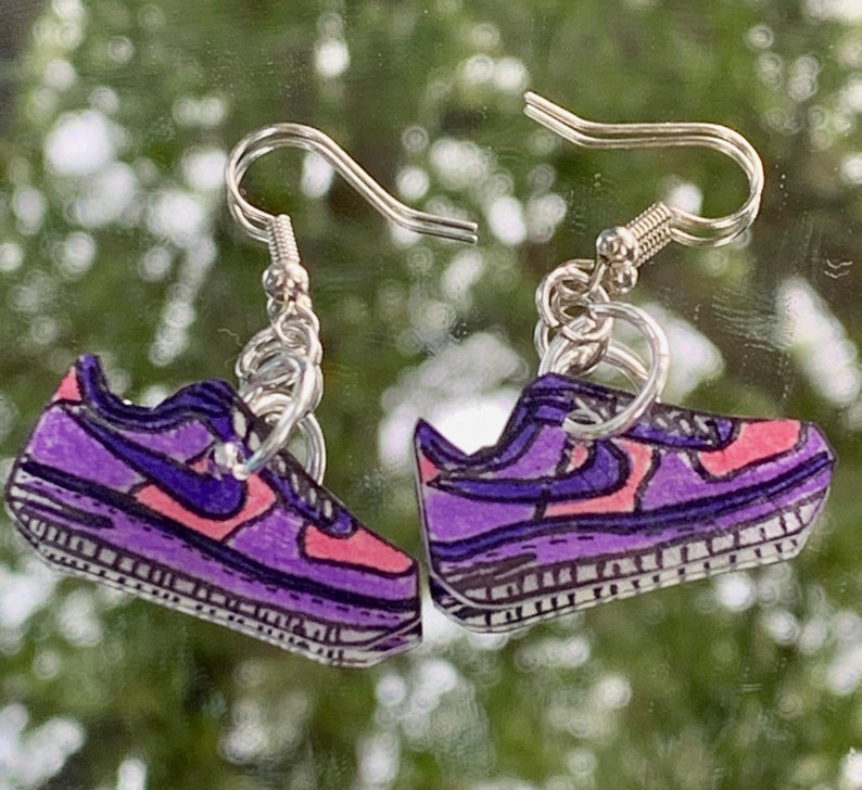 Sneaker earrings tennis shoe earrings track earrings Etsy
