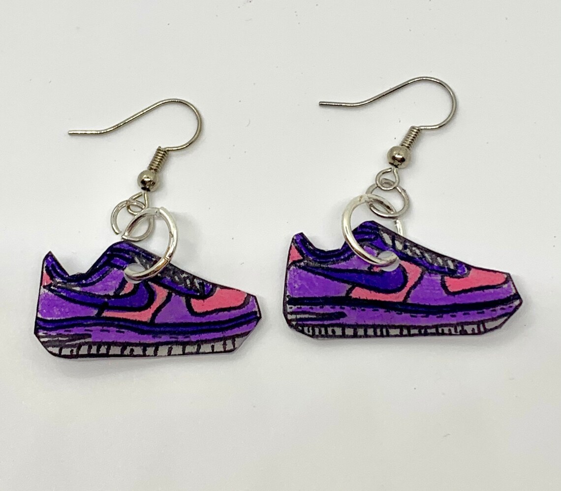 Sneaker earrings tennis shoe earrings track earrings Etsy