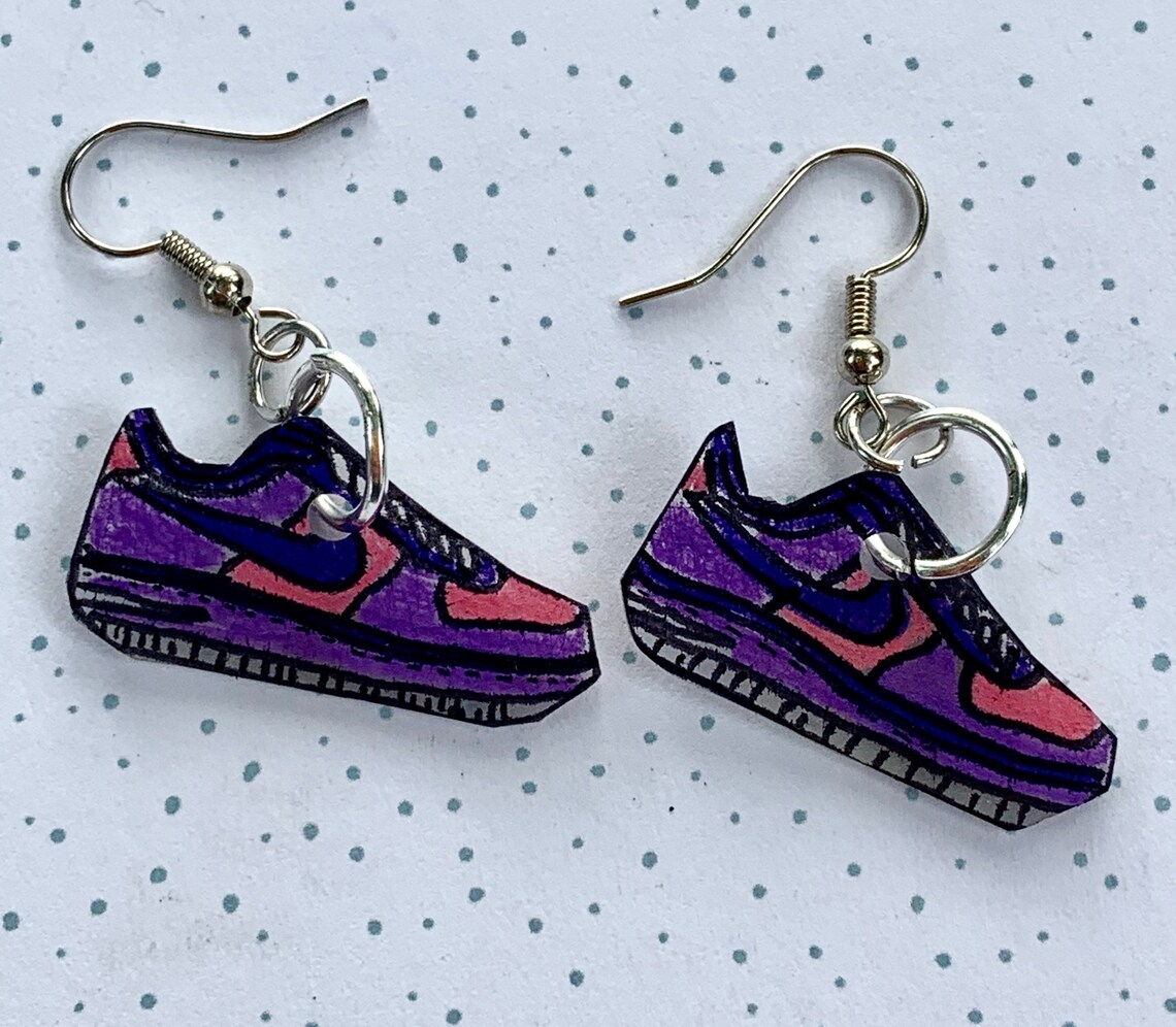 Sneaker earrings tennis shoe earrings track earrings Etsy