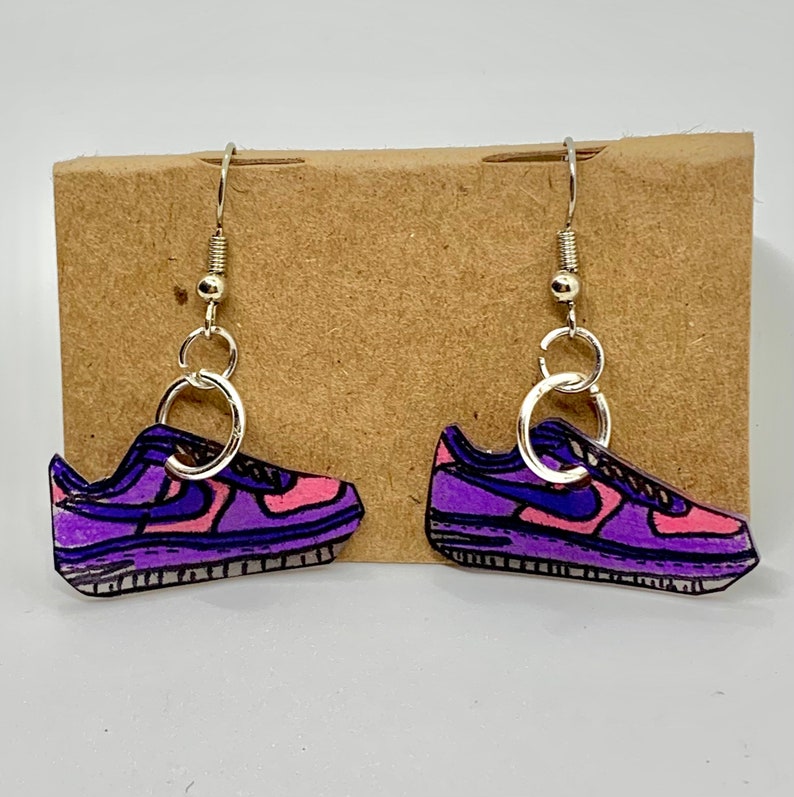 Sneaker earrings tennis shoe earrings track earrings Etsy