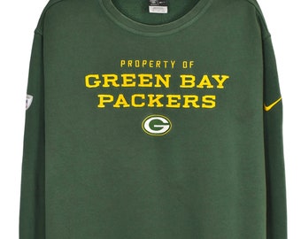 Vintage Green Bay Packers Sweatshirt (2XL), grün NFL bestickter Rundhalsausschnitt