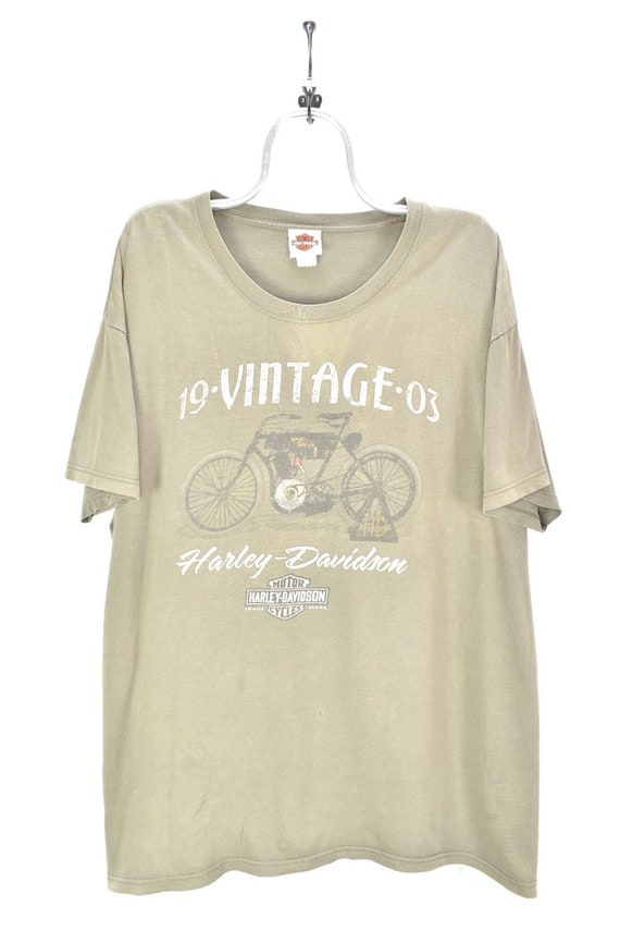VINTAGE HARLEY DAVIDSON green t-shirt | xxxl