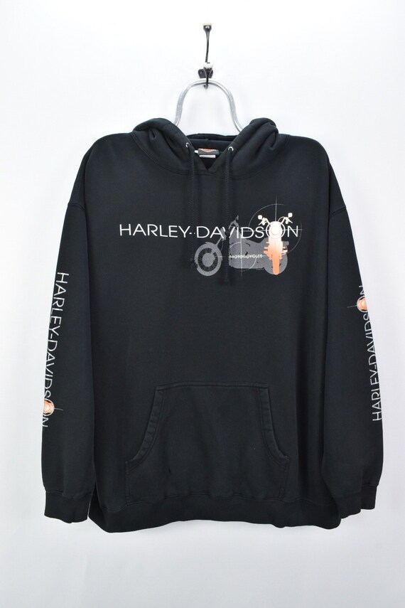 VINTAGE HARLEY DAVIDSON black hoodie | xl