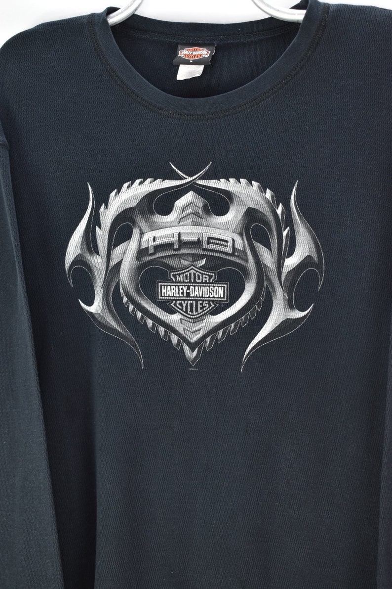 VINTAGE HARLEY DAVIDSON long sleeve black t-shirt large
