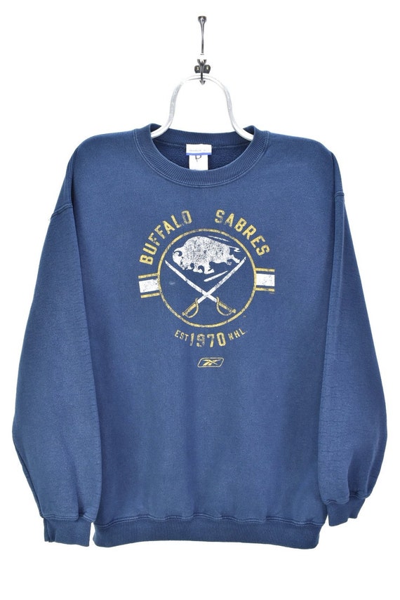 VINTAGE NHL BUFFALO sabres navy sweatshirt | large