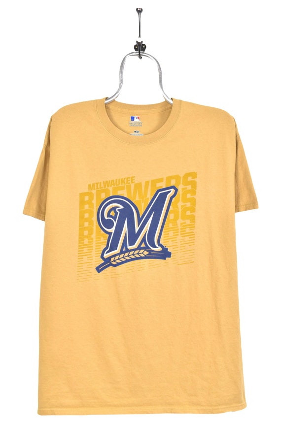 deadmansupplyco Vintage Baseball - Milwaukee Brewers (Yellow Brewers Wordmark) Long Sleeve T-Shirt