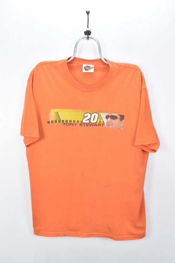 VINTAGE TONY STEWART nascar orange t-shirt | xl