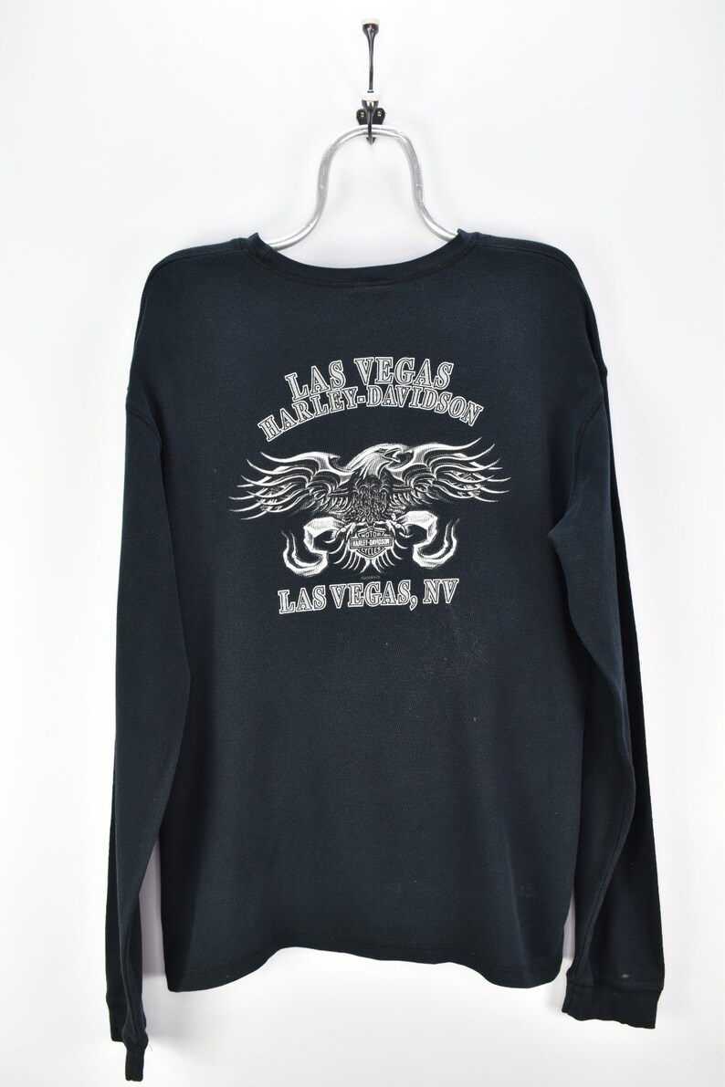 VINTAGE HARLEY DAVIDSON long sleeve black t-shirt large