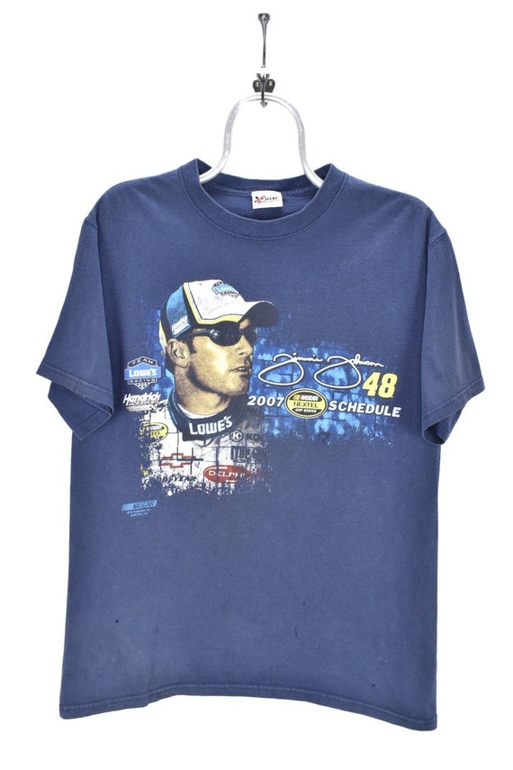 VINTAGE NASCAR NAVY t-shirt | medium