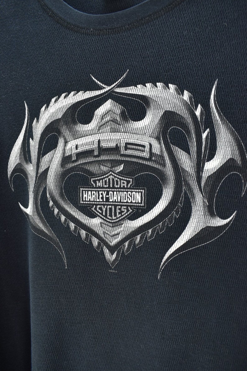 VINTAGE HARLEY DAVIDSON long sleeve black t-shirt large