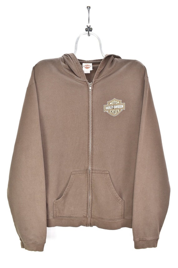 VINTAGE HARLEY DAVIDSON brown hoodie | xl