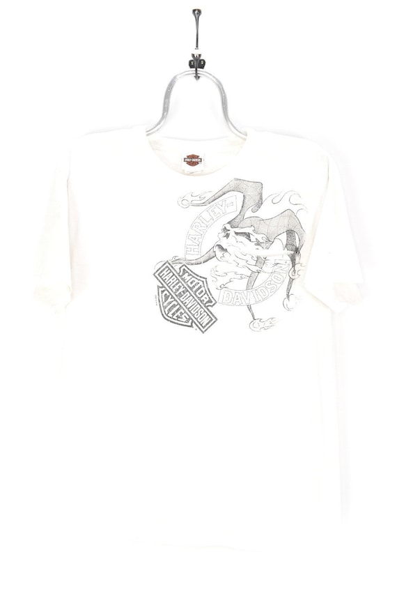 VINTAGE HARLEY DAVIDSON white t-shirt | large