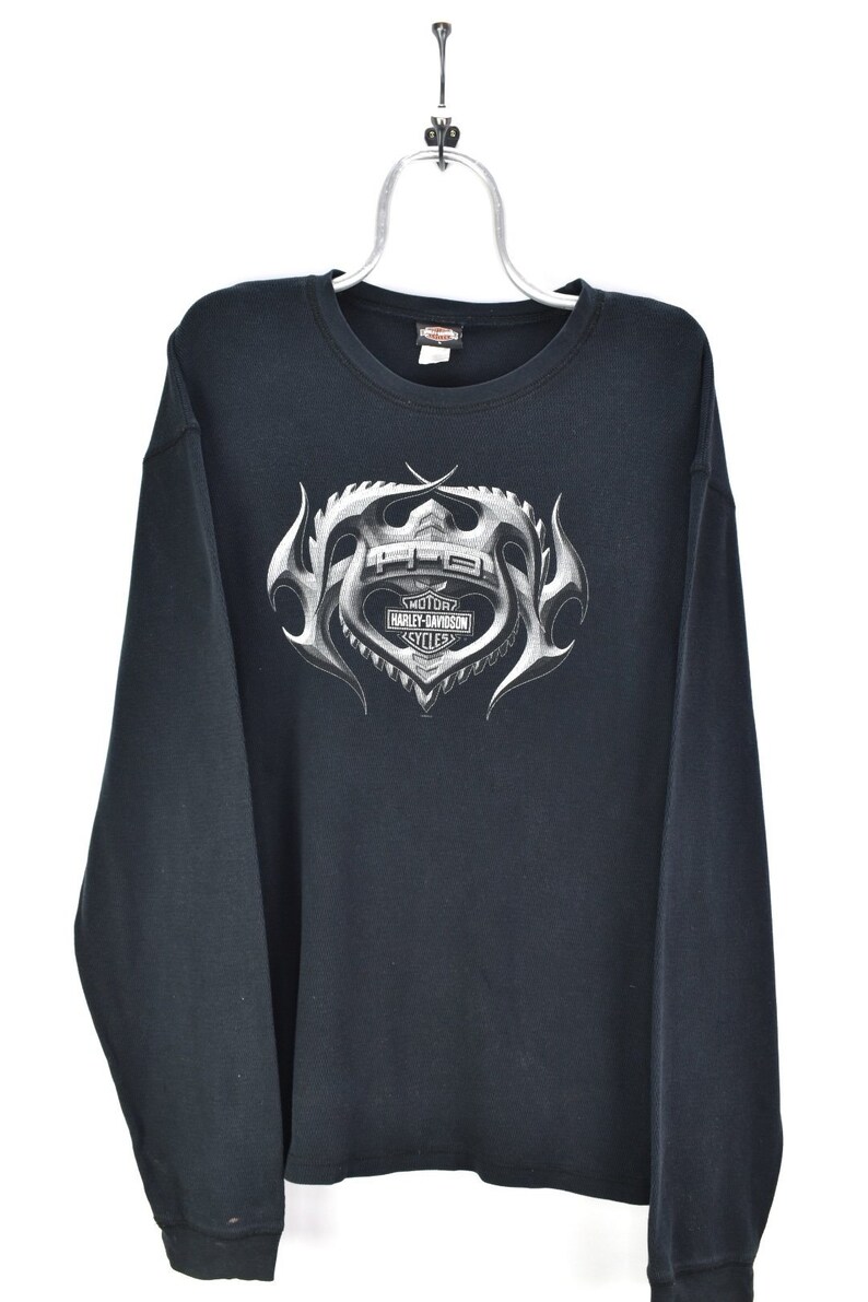 VINTAGE HARLEY DAVIDSON long sleeve black t-shirt large