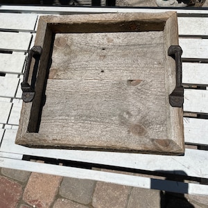 Reclaimed wood serving tray- shabby chic