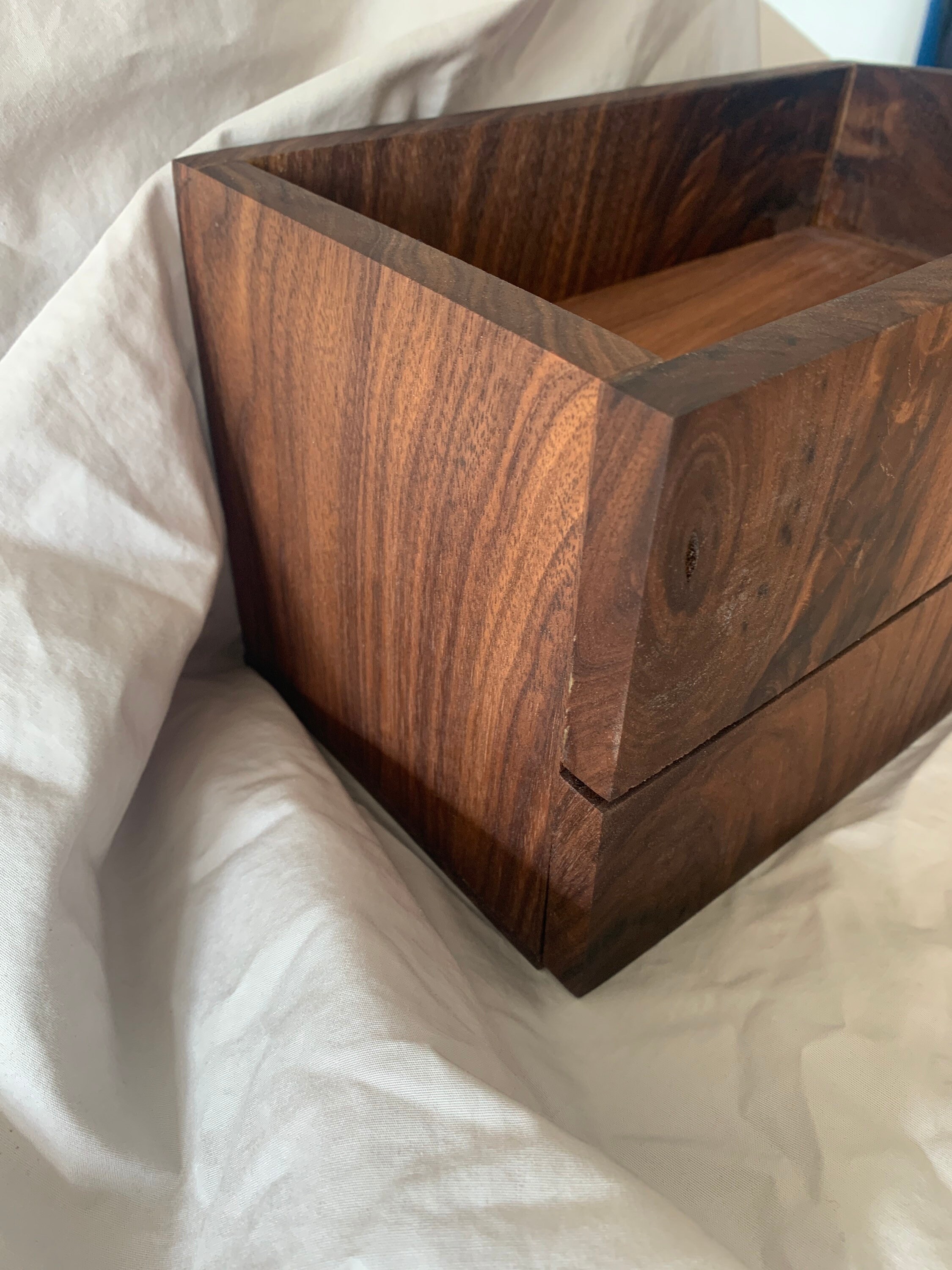 Walnut Catch All/box With Drawer/ Catch All With Drawer Etsy New Zealand