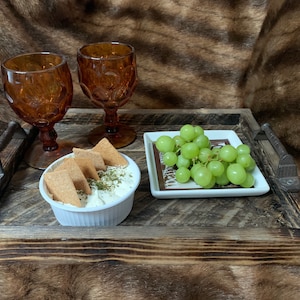 Rustic wood tray with handles/ Serving tray with handles/ Ottoman tray with handles/serving tray