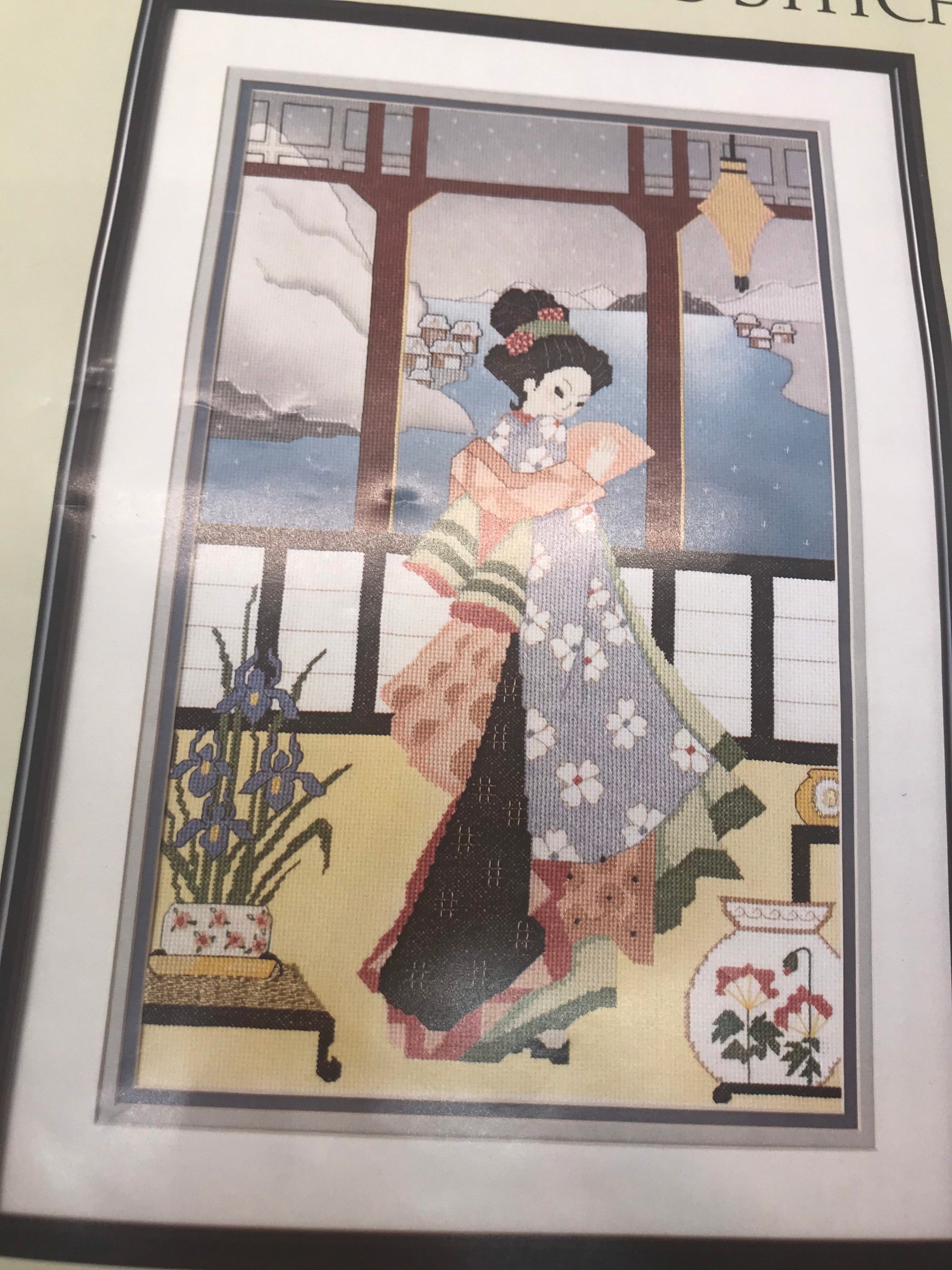 1986 Something Special Counted Cross Stitch Kit Winter Geisha Etsy