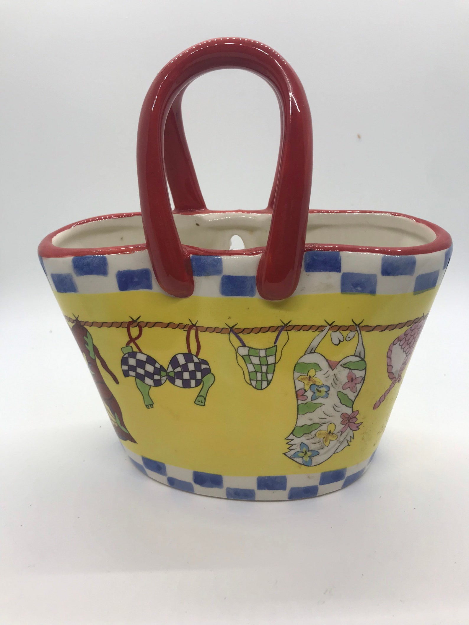 Ceramic Purse Handbag Tote swimwear Decor Basket Wall Hanging Etsy