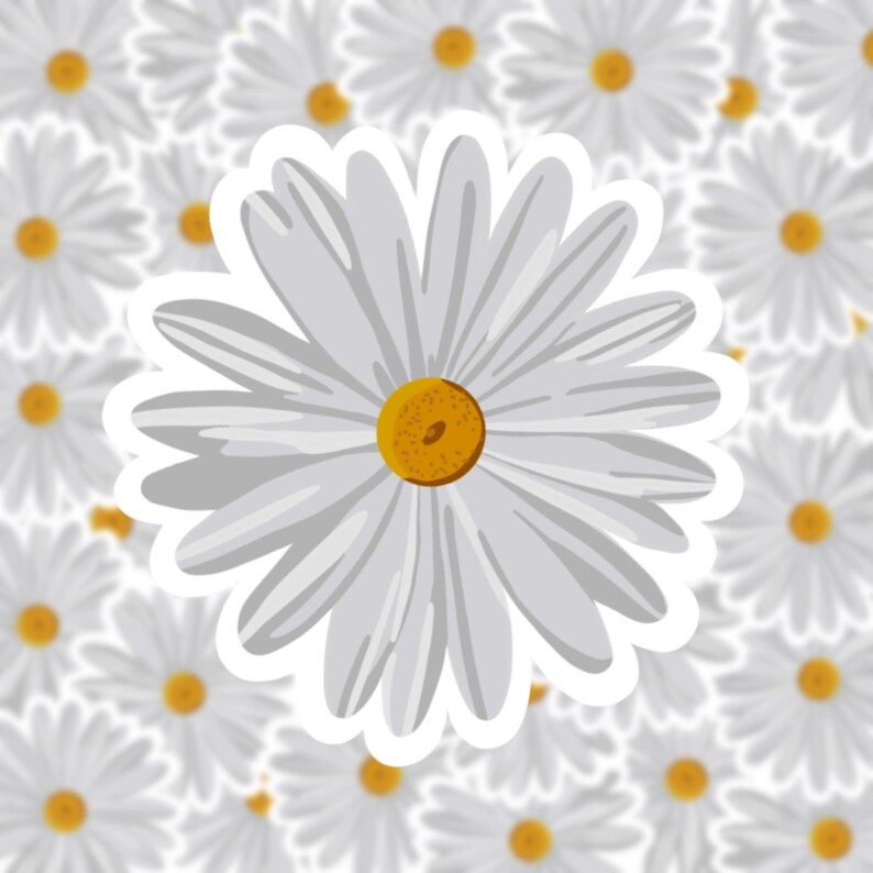 Daisy sticker cute aesthetic flower sticker for laptop water Etsy
