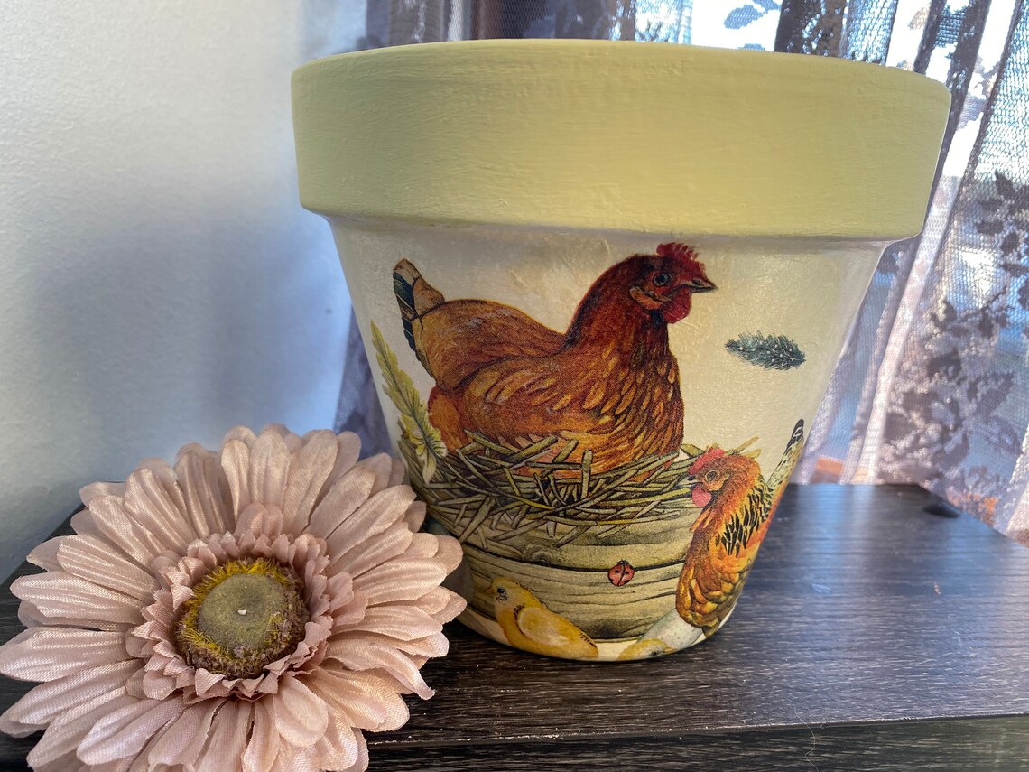 Chicken plant pot hen planter chicken gifts Etsy