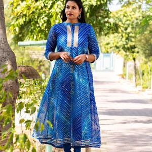long sleeve saree dress Ankle Length Fit & Flare Madurai Saree Dress