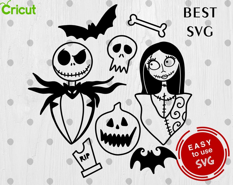 Jack Skellington and Sally Bundle SVG Cricut svg Silhouette | Etsy