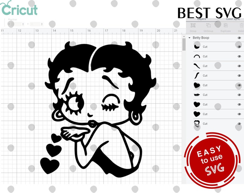 Download Betty Boop Kiss SVG Funny SVG Cricut Silhouette Cut File ...
