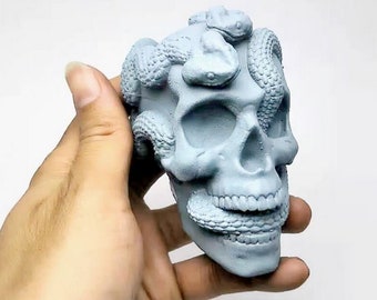 Gothic Skull Tray Mold-Viper and skull resin tray mold-Snake silicone tray mold-Skull coaster mold-Silicone mold for resin tray DIY