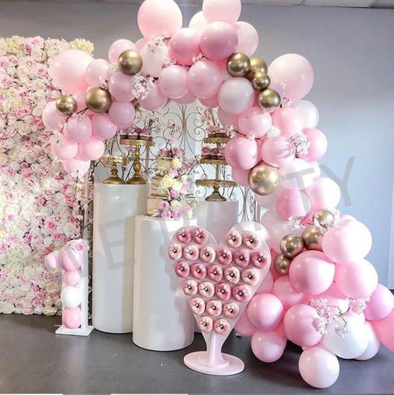 94PCS Pink Gold White Balloons Garland Arch Kit for Baby Etsy
