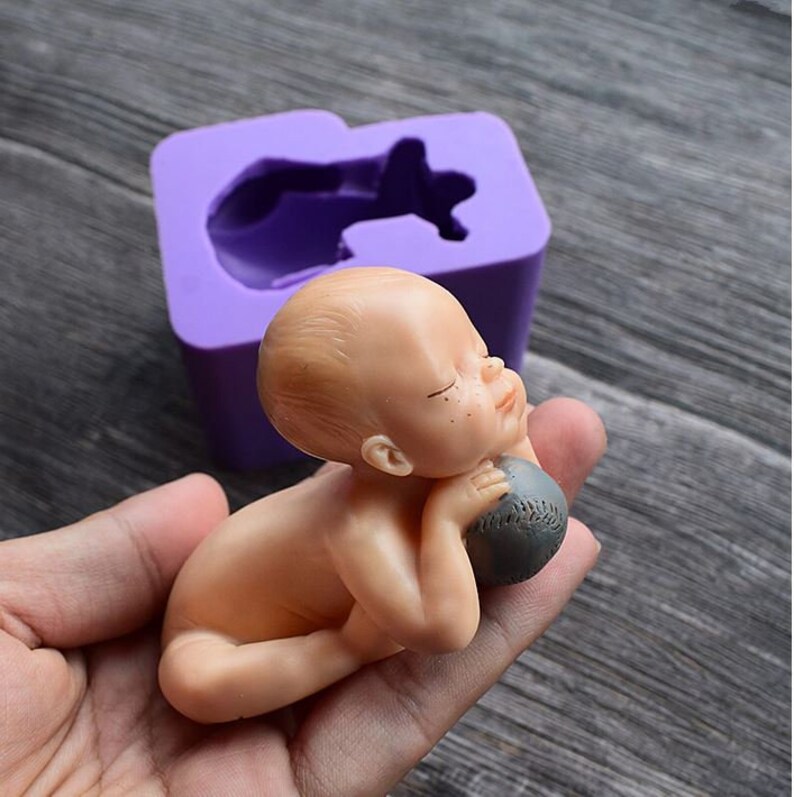 3D Sleeping Baseball Baby silicone mold cake mold candle plaster silicone mold chocolate mold decoration tools