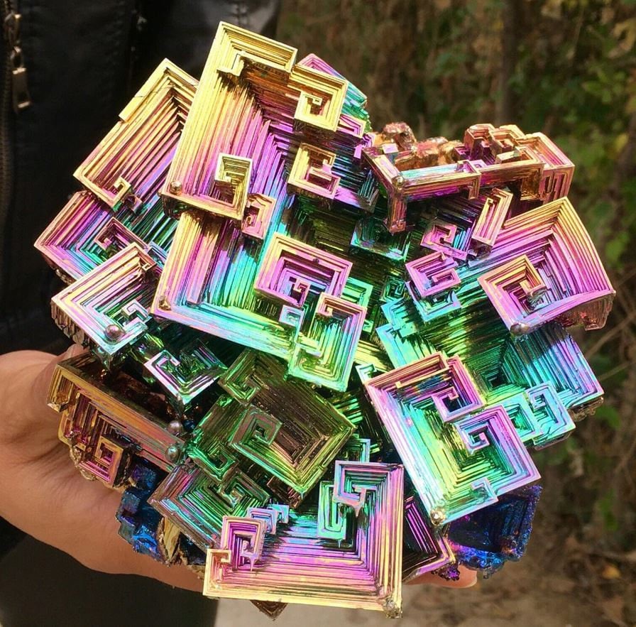 Rainbow Bismuth Metal Crystal Rainbow Bismuth Bismuth Etsy Australia