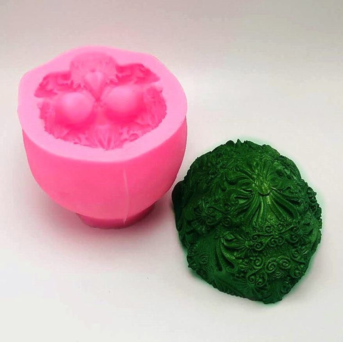 3D Leaf Skull Silicone Mold Candle Plaster Silicone Mold Etsy