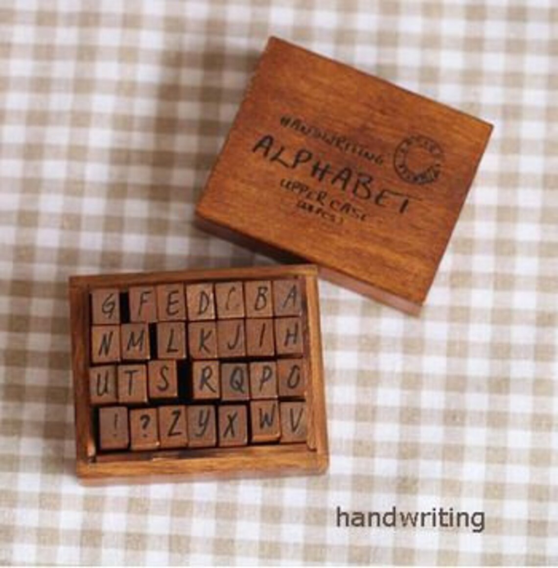 70pcs Number Alphabet Wood Rubber Stamp Set Vintage box Etsy