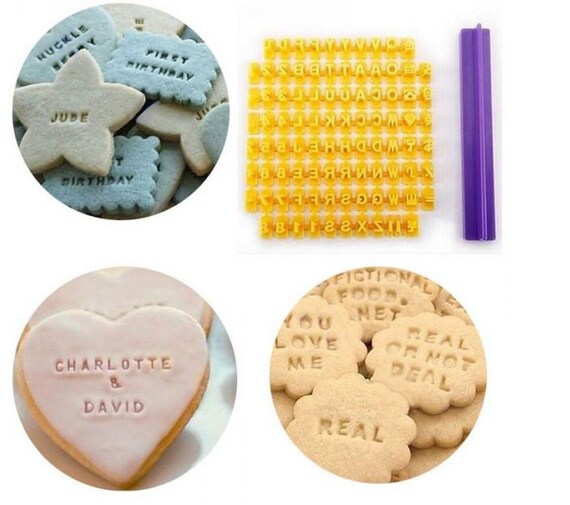 1/2/3PCS Alphabet Cake Stamp Alphabet Letter Fondant Cake Biscuit Mold Tool  Set