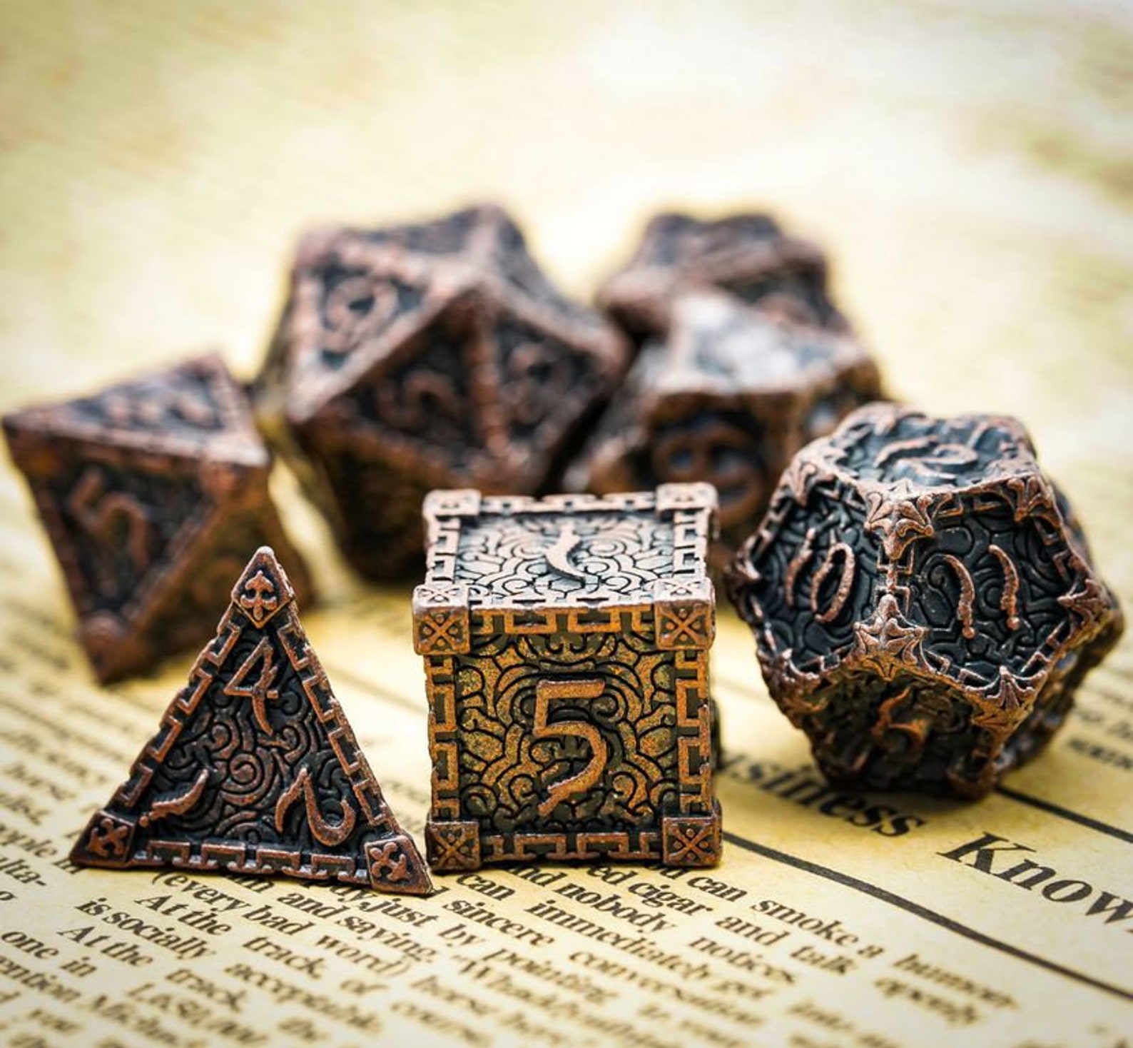 7pcs Dagger Metal Dnd Dice Set Raised Dice for Dungeons and Etsy