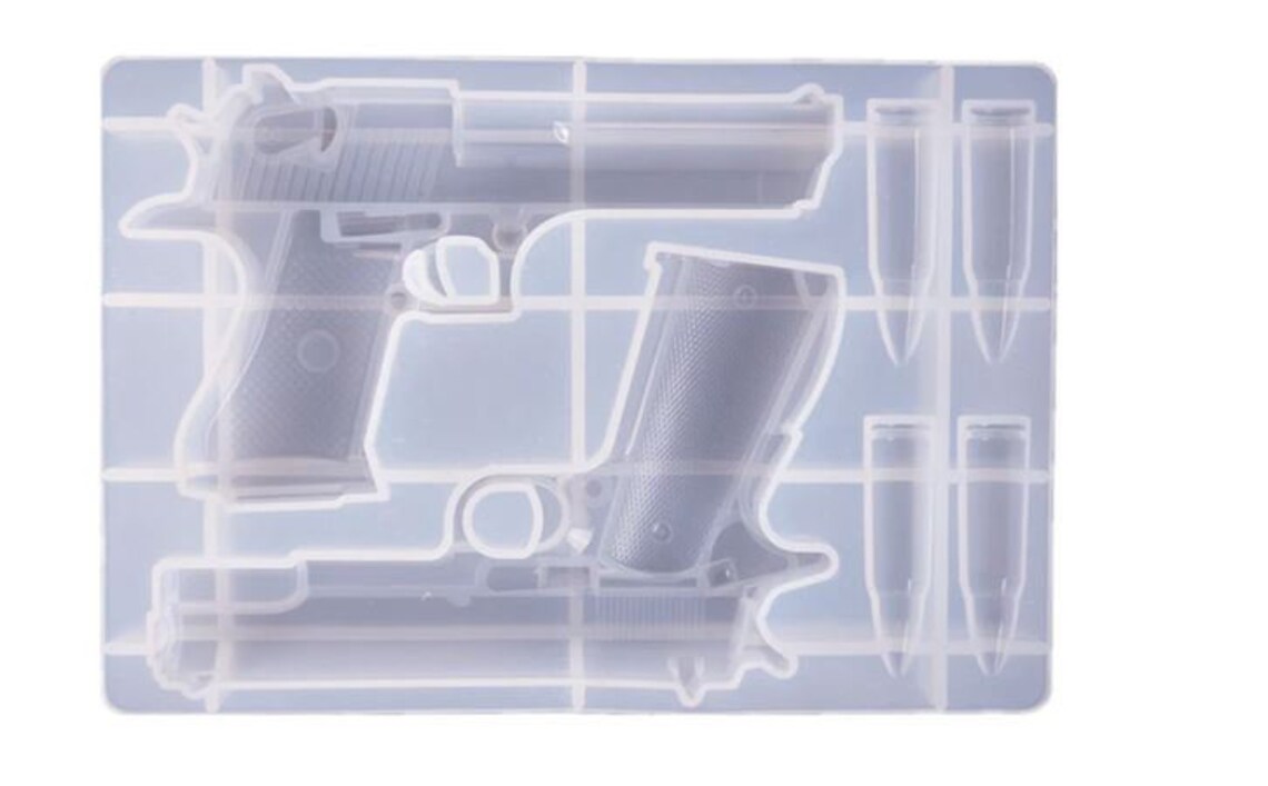 Gun and Bullets Resin Mold Gun Mold Silicone Mold Epoxy Etsy