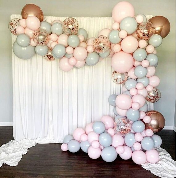 169PCS Macaron grey pink Balloons Garland Arch Kit for Baby Shower Birthday Wedding Party Decorations Anniversary