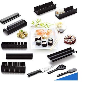 Kit de fabricación de sushi, kit completo de sushi 25 en 1 con rodillo de  sushi, tapete de sushi, bazuca de sushi, molde de onigiri, fabricante de