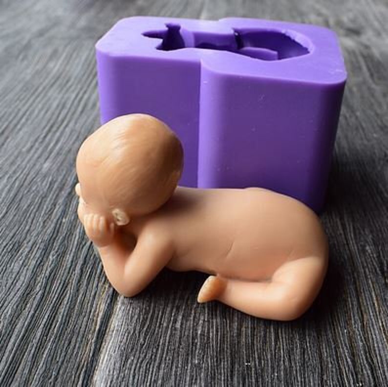 3D Sleeping Baseball Baby silicone mold cake mold candle plaster silicone mold chocolate mold decoration tools