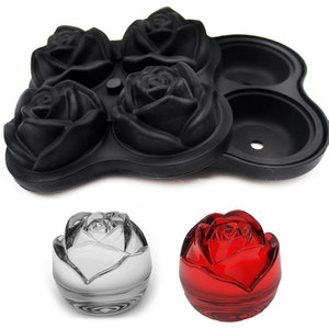 3 Pieces Silicone Rose Mold Baking Mold Frozen Roses Silicone Mold Form Ice  Cube Tray For Chocolate Candy Ice Cubes Jelly Cake Fondant Decorating Gum  Paste Soap 