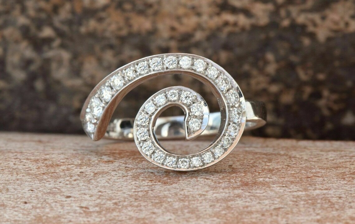 Ocean Wave Wedding Bridal Ring/Unique Engagement Rings/Surfer | Etsy