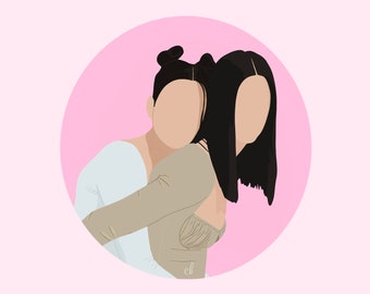 Disegno digitale personalizzato (illustrazione, ritratto) / Famiglia / Ricordi / Amici / Compleanni / Matrimoni