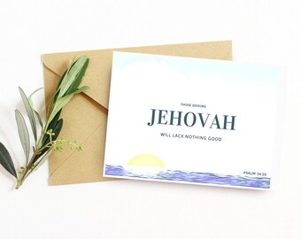 JW Card | Scripture Greeting Card | Set | JW | Ocean Card | Beach | Handmade Card |Envelope Included