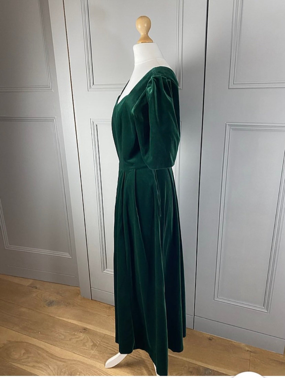 RESERVED Vintage Laura Ashley green velvet dress UK10 | Etsy