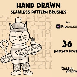 Hand Drawn Pattern Brushes, Handdrawn Procreate Pattern, Seamless Brush, Procreate Brushes, Ipad Seamless Patterns, Background, Texture