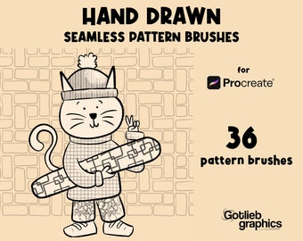 Ręcznie rysowane pędzle z bezszwowymi wzorami: Tekstura tła Procreate
