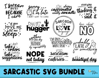 Sarcastic Quotes SVG Bundle: Funny Sayings, Introvert Designs (Digital File)