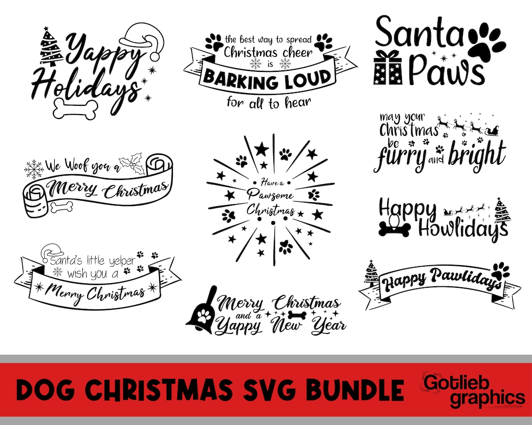 Funny Dog Quotes Christmas SVG Bundle, Christmas Pet Saying SVG