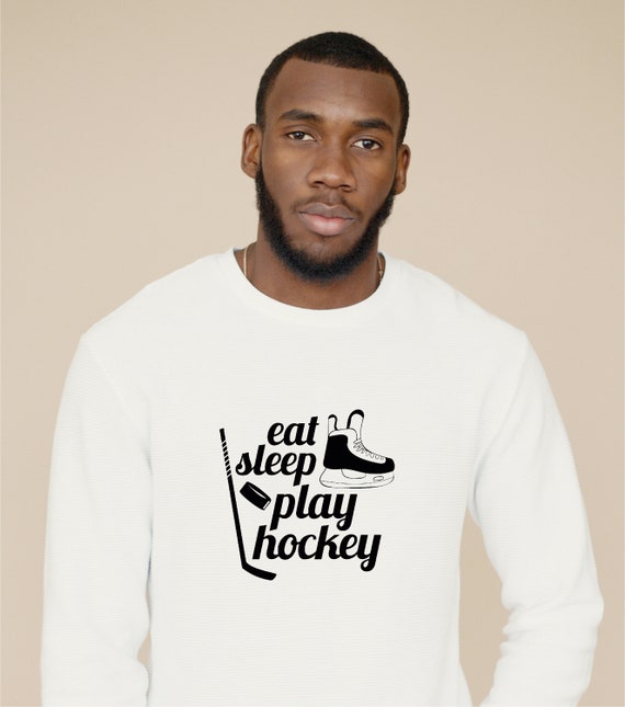 Eat Sleep Hockey Repeat Kids Adult Ice Hockey Retro Vintage T-Shirt