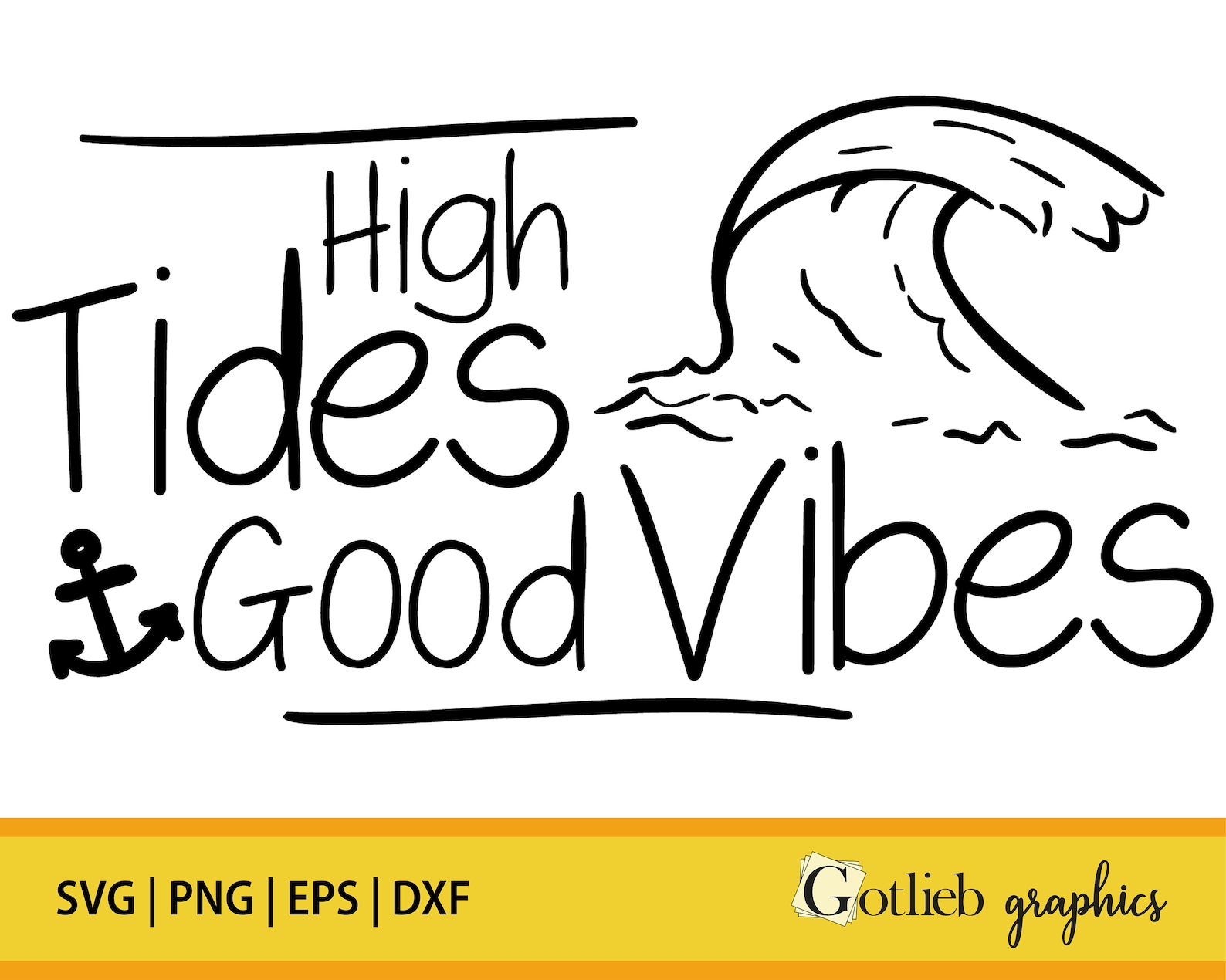 High Tides Good Vibes SVG cut files Summer Quote SVG Beach | Etsy